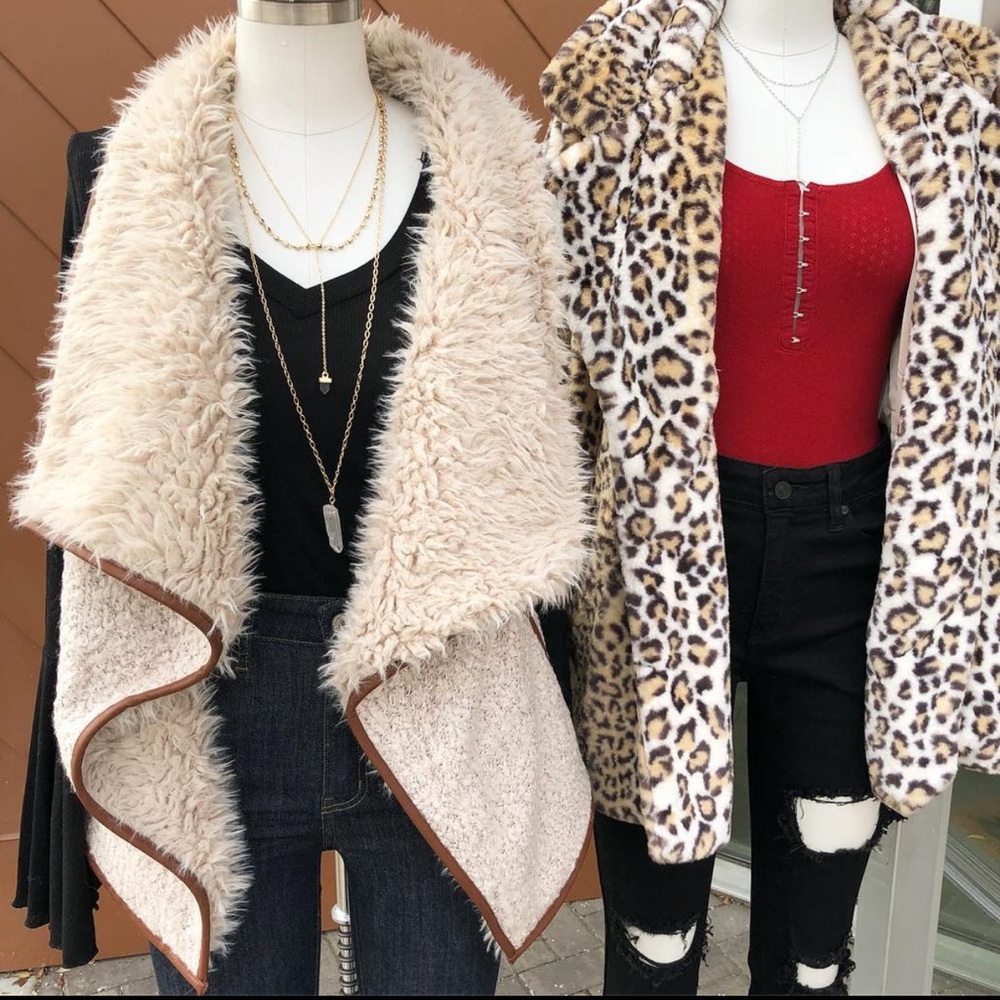 Papaya | Shearling Fuzzy Leather Vest